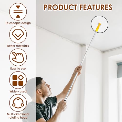 Wall Sander with Extension Pole 47inch Drywall Pole Sander 360° Rotary Round Manual Hand Drywall Sanders for Walls Ceilings Painting, Includes 5pcs Sanding Sheets 3 Wall Sander with Extension Pole 47inch Drywall Pole Sander 360° Rotary Round Manual Hand Drywall Sanders for Walls Ceilings Painting, Includes 5pcs Sanding Sheets - Image 3