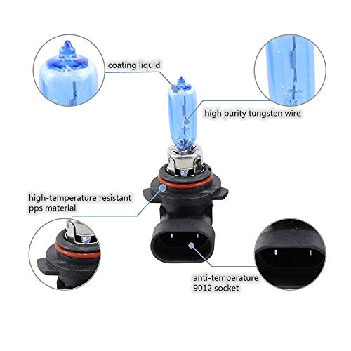 Nslumo 9012 Xenon White Halogen Car Light Hir2 Hir 9012 12V 55W Super White Auto Bulb Replacement Halogen Light Kit For Chrysler 200 300 Edge Gmc (9012 12V 55W) #TOP3