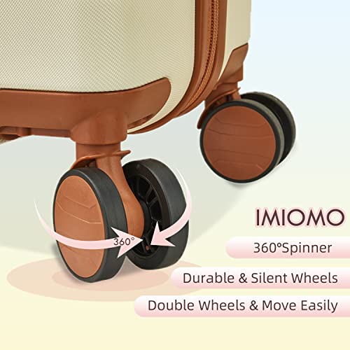Imiomo 3 Piece Luggage Sets,Suitcase With Spinner Wheels,Luggage Set Clearance For Women, Lightweight Rolling Hardside Travel Luggage With Tsa Lock (Beige, 5Pcs) #TOP2