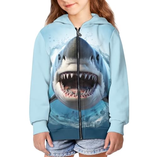 HUIACONG Shark Zip Up Hoodie Boys 8-10 Years Old Girls Hoodies Sweatshirt for Kids Jacket Long Sleeve Shirts Graphic Fall Clothes Casual Top Full Zip Hooded with Pocket2