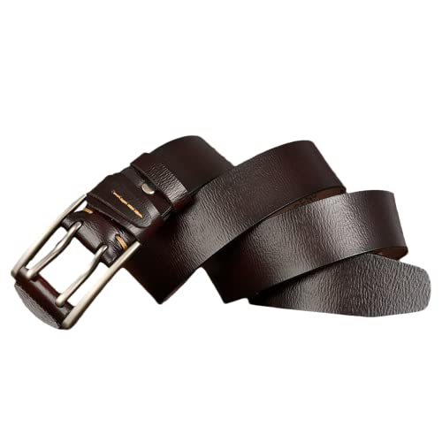 Ceinture de travail double griffe homme en cuir marron rétro 38 mm