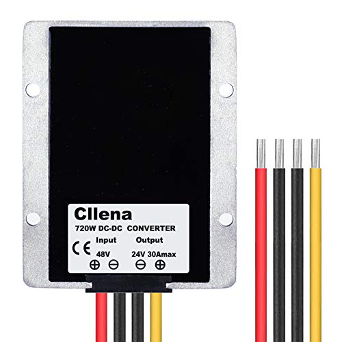 Cllena DC 48V Step Down to 24V 30A 720W Voltage Reducer Converter, Waterproof DC/DC Buck Transformer Power Supply