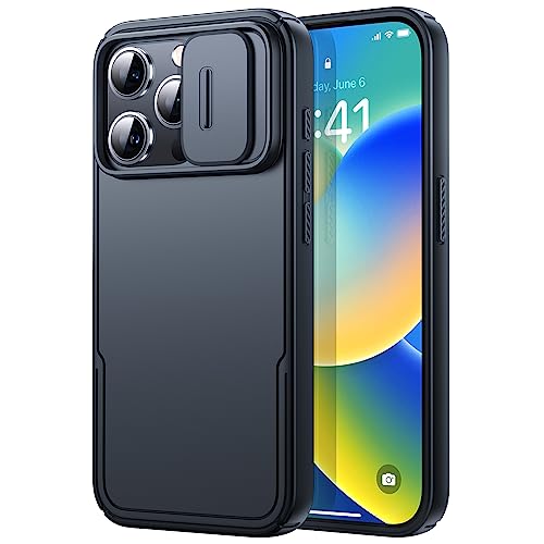 Humixx Compatible with iPhone 15 Pro Case with Camera Cover, [Military Grade Drop Protection] [Snug Touch] Slim Protective Hard Back and Shockproof Bumper Case for iPhone 15 Pro Phone Case 6.1