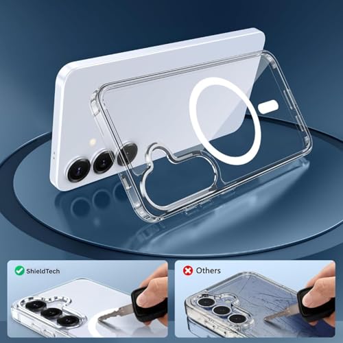 Image of ShieldTech Back Cover Case + Screen Protector for Samsung Galaxy S24 Plus 5G | Mag-Safe Compatible | Transparent Mobile Back Cover for Samsung Galaxy S 24 Plus / S24Plus 5G | TPU Transparent Case