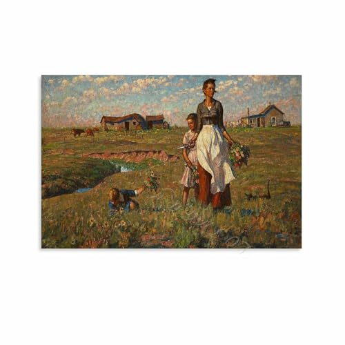 Harvey Dunn's The Prairie Is My Garden Oil Poster Canvas Painting Posters And Prints Wall Art for Living Room Bedroom Decor 18x12inch(45x30cm) Unframe-style
