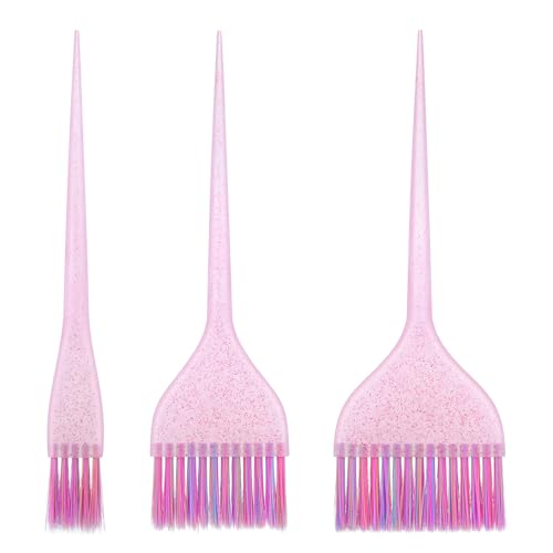 LIQWEI 3Pcs Hair Color Brush, Hair Dye Brushes, Glitter Hairs Dye Brush Set Hairs Color Remover, Applicator Brushs for Women Men Salon Use Home DIY Dyeing