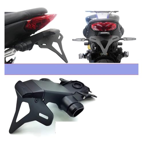 Support de Plaque Moto Rigide avec Éliminateur de Garde-Boue Intégré