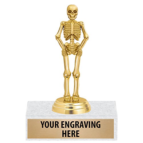 6" Gold Halloween Skeleton Trophies - Custom Halloween Contest Trophy
