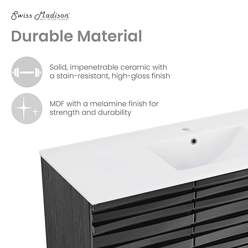 Image of Swiss Madison Cascade 48 inch Bathroom Vanity in Black