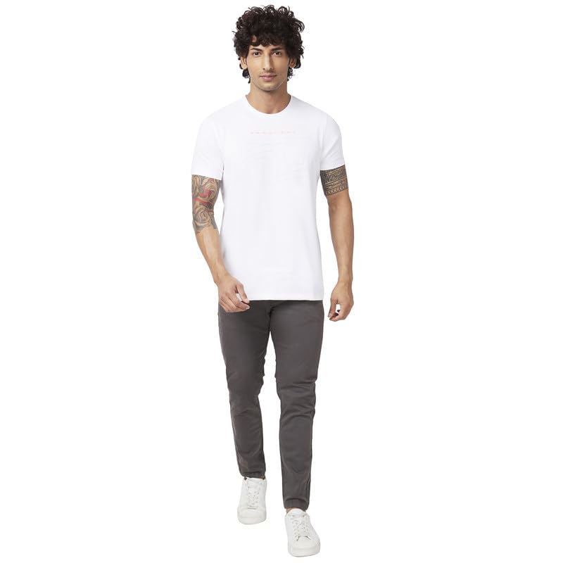 Image of Spykar Men's Slim Fit Round Neck Half Sleeve Printed Casual T-Shirt