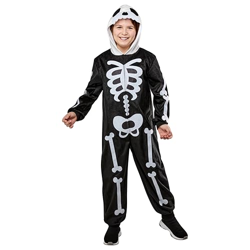 Mono con capucha de esqueleto para niños unisex miniatura 1