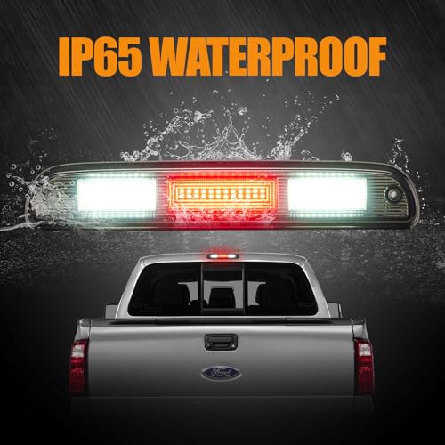 Image of Third 3rd Brake Light LED for 1999-2016 Ford F250 F350 F450 F550 Super Duty, High Mount Rear Brake Lights Assembly for 99-16 F-250 F-350 F-450 F-550, 93-11 Ranger Center Cab Cargo Stop Light
