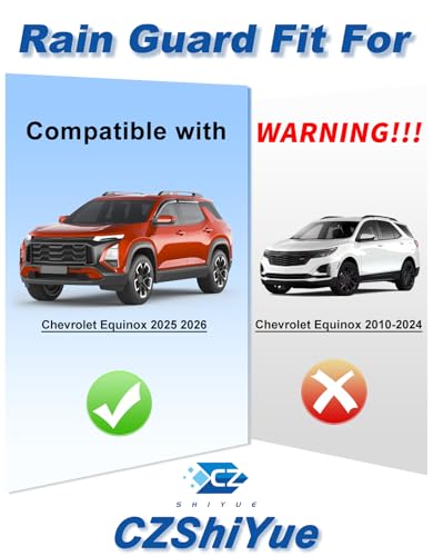 Image of Tape-on Rain Guards Fit for Chevrolet (Chevy) Equinox 2025 2026 Extra-Thick Window Rain Guard Window Deflectors Window Vent Visors Vent Shades Exterior Car Accessories-4PCS