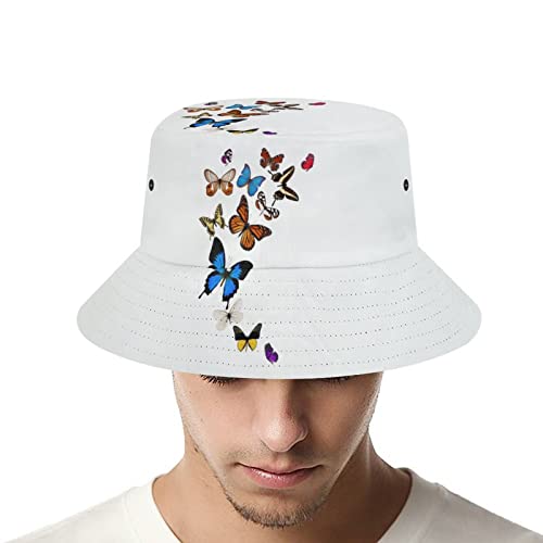 Flower Butterfly Bucket Hats For Men Women Beach Fisherman Hats Summer Outdoor Funny Trucker Hats Sun Hat #TOP5