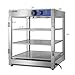ROVSUN 3-Tier Food Warmer, 800W Commercial Food Warmer Display Electric Countertop Food Pizza Warmer with LED Lighting Removable Shelves Glass Door, Pastry Display Case for Buffet Restaurant 110V