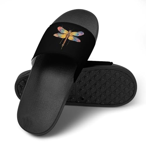 Dragonfly Watercolor Non Slip Slides Sandals for Women Men Quick Drying Shower Shoes for Bathroom Pool Beach4