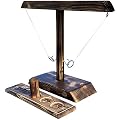 MOCOIMOP TIK Tok Hook and Ring Toss Battle Game for Adults/Kids, Ring Toss with Shot Ladder Bundle, Wooden Hook Ring Toss Tailgating Game Set for Party Game, Adults Drinking Games & Toys (B-Large)