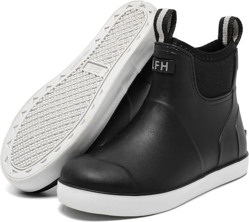 Kids Deck Boots,Waterproof Ankle Rain Boots for Boys and Girls Non-Slip High-Performance Rubber Boots Water Shoes Child Chelsea Booties for Fishing, Boating, Camping, Farming,Garden, School Play