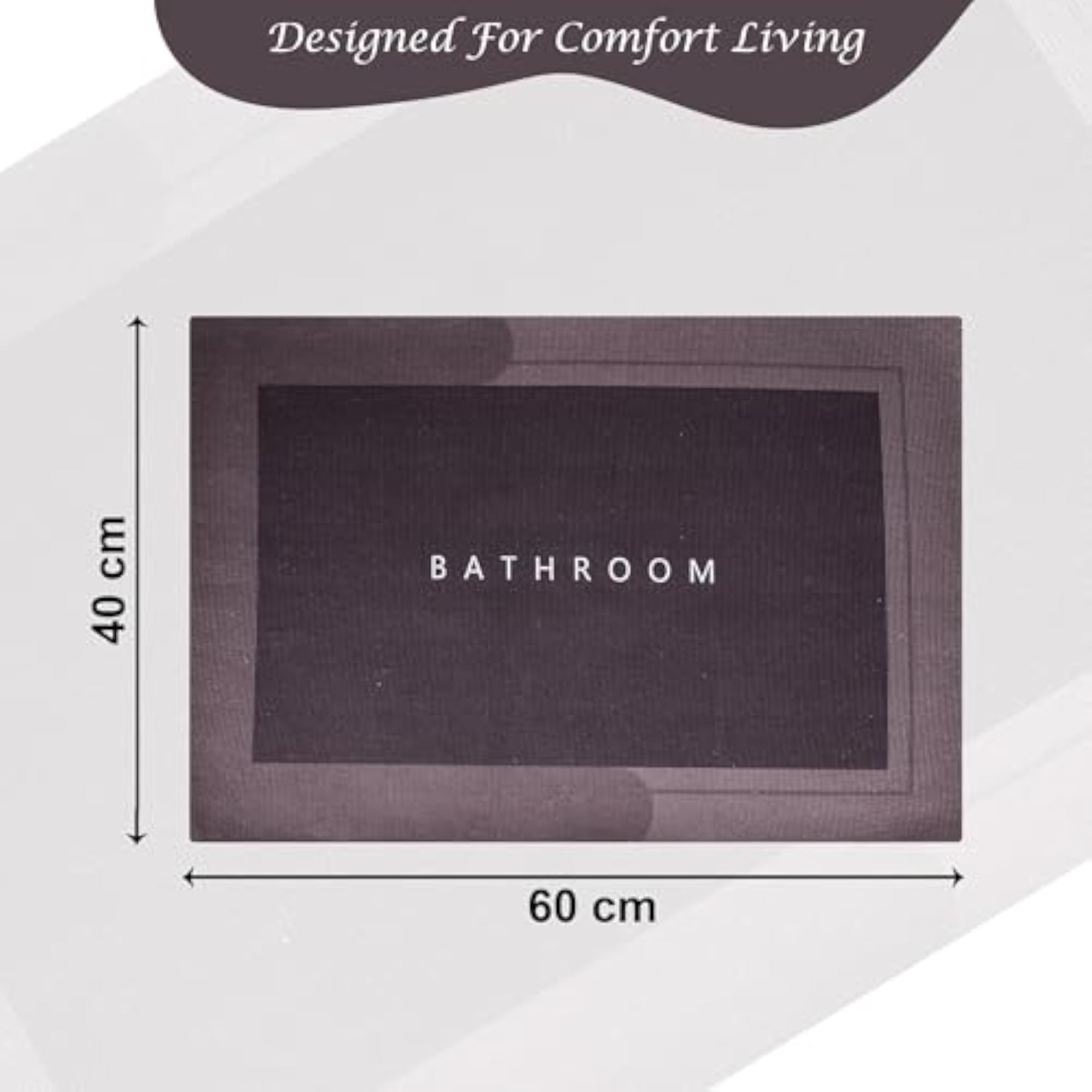 Rectangular Soft Anti-Skid Bath Mat, Wine Color