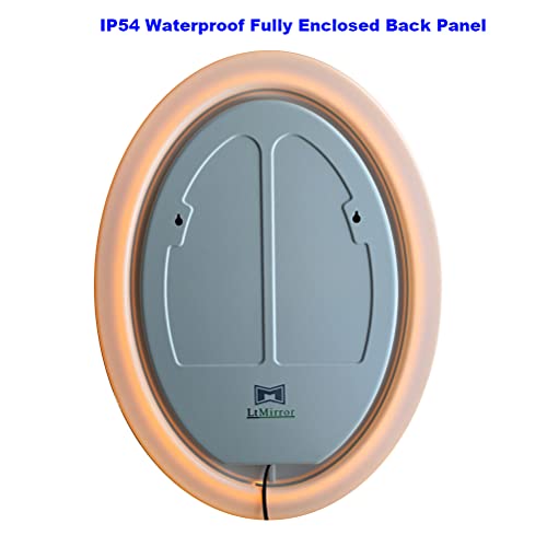 M Ltmirror 23.6" X 31.5" Led Lighted Oval Bathroom Vanity Makeup Mirrors With Detachable Magnifier, Wall Mounted Anti-Fog Dimmable 3 Light Settings Smart Frameless Touch Button #TOP4