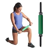 TheraBand - 11756 Roller Massager +, Portable Muscle Rolling Stick with Retractable Handles for Self-Myofascial Release, Deep Tissue & Trigger Point Massage, Gifts for Runners, Athletes, Crossfit Green