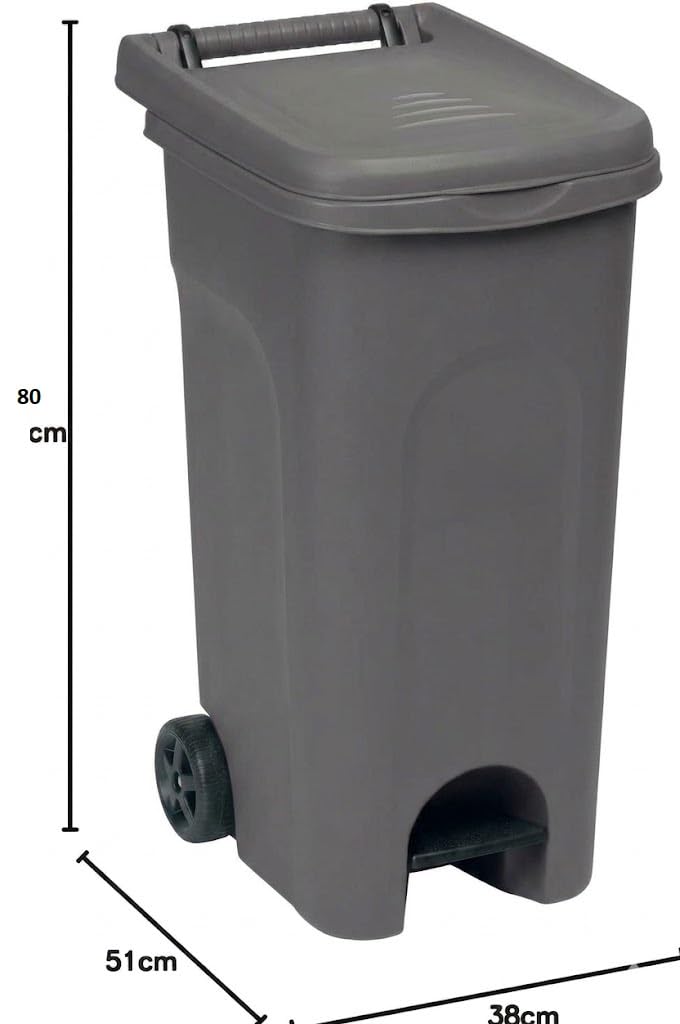 2 Bidoni 80 Litri blu e verde Carrello con Ruote Pedale e coperchio Raccolta spazzatura Differenziata da Esterno e Interno Anello Ferma Sacco Contenitore Secchio Rifiuti domestico e professionale