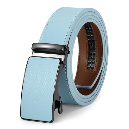 Image of VONMELLI Mens Belt Genuine Leather Ratchet Belt for Men Dress | Adjustable Buckle, Trim to Fit, for Men Pant Jeans, Business & Casual Wear, Smooth Sliding