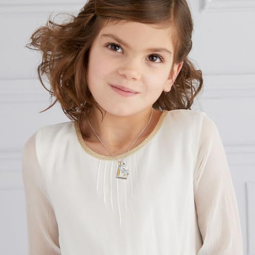 My Little Star Book Necklace for Daughter Girls Initial Non Tarnish Gift for Daughter from Mom and Dad Letter A-Z Heart Locket Charm Message Pendant Necklace for Kids Teens4
