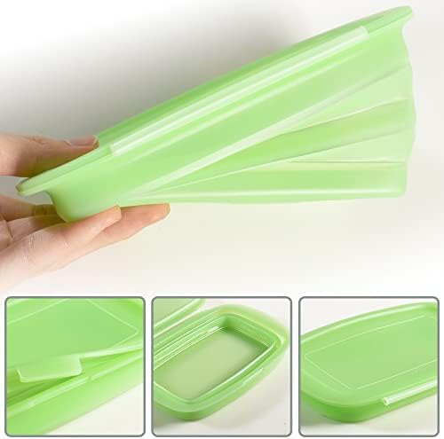 Cozihom Collapsible Silicone Food Storage Container with Integrated Lid, Stackable, Space Saving, Microwave/ Fridge/ Freezer/Dishwasher Safe