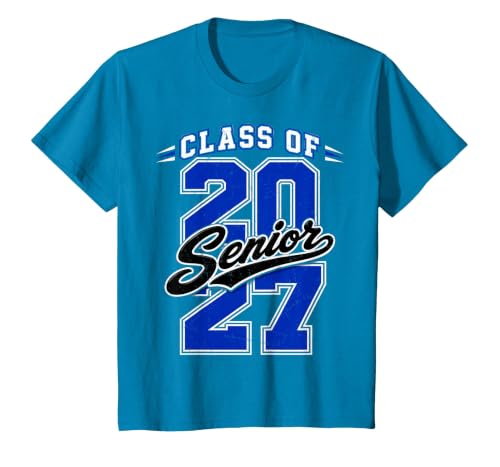 Class of 2027 Senior 2027 Graduation Graduate T-Shirt, Youth, Sapphire Blue, X-Small