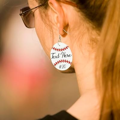 Personalized Baseball Earrings