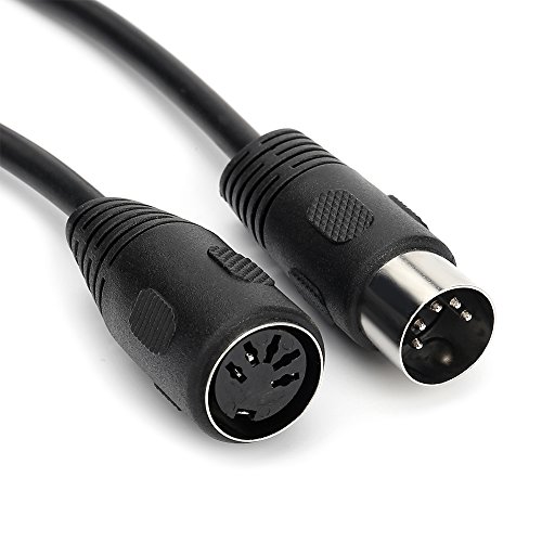 Tisino 10FT/3m MIDI Extension Cable, 5 Pin DIN Male to Female MIDI/at Adapter Converter Cable Audio Cable