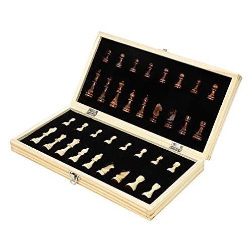 ZAW Scacchi Set di Scacchi magnetici Set di Scacchiera in Legno Pietra in Legno massello Pezzi Pieghevoli Scacchiera da Scacchi High-End Puzzle Scacchi Gioco Chess (Color : A 29x29CM)