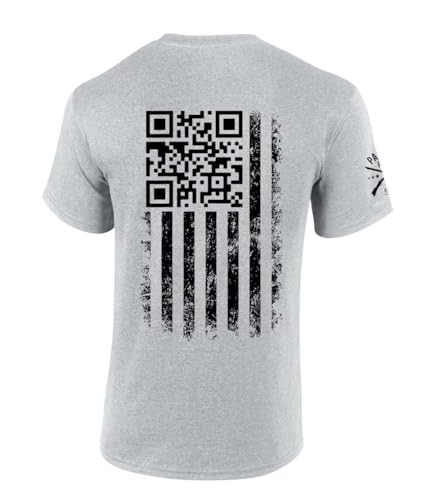 Trenz Shirt Company American Flag 47th President Tshirt American Flag 47th President Dance QR Code Funny Short Sleeve T-Shirt-Sports Grey-Medium