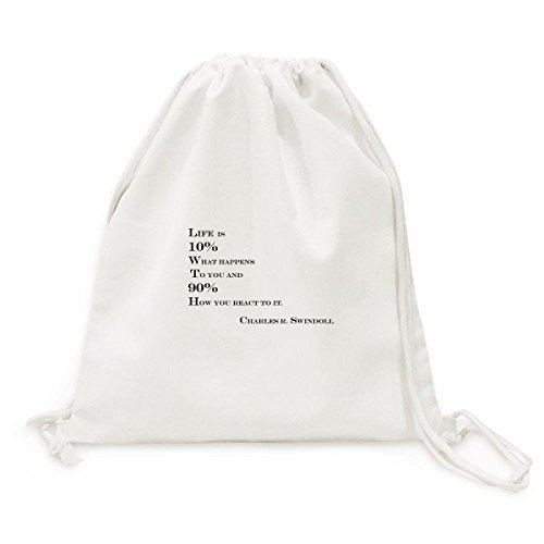 Sac à dos à cordon imprimé Qu'est-ce que la vie en toile naturelle