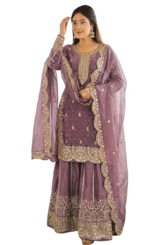 Image of Women's Casual Salwar Suit Pure Heavy Fendy Silk With Embroidery Sequence Work Full Sleeves Salwar Suit With Dupatta.Women's Ethnic Wear