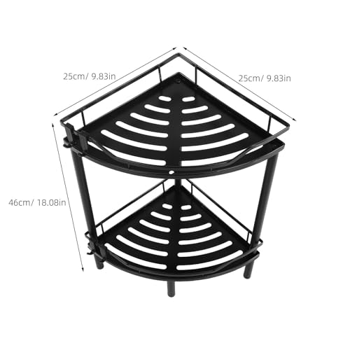 Estante triangular de acero al carbono Toddmomy de 2 niveles para baño 4