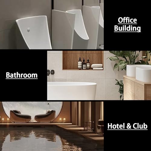 Urinal de pared para hombres con sensor inteligente y diseño ahorrador de agua, urinal de cerámica con descarga oculta, para baños, hoteles y baños públicos (presión manual, 68 cm / 26,8 pulgadas) miniatura 3