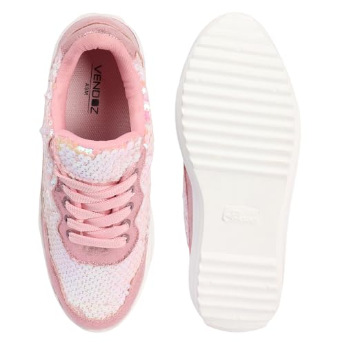 Image of Vendoz Women Casual High Heel Sneakers I Cushioned Insole I All Day Comfortable I Lightweight and Stylish Shoes for Girls CNV4026