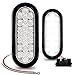 2pc 6" White Oval LED Reverse Trailer Tail Light Kit [DOT FMVSS 108] [SAE (2) R] [24 LED] [Grommet & Plug Included] [IP67 Waterproof] [Back Up Signal] Trailer Lights for Boat Trailer RV Trucks