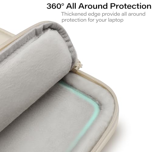 TECOOL Torba na laptopa, etui ochronne na laptopa do Acer Asus Lenovo HP Dell Notebook, Macbook Air, MacBook Pro, beż, 15,6-16 Pulgadas