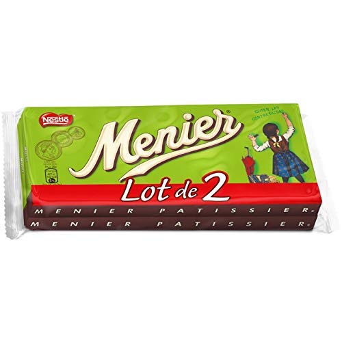 Menier – Cebo para chocolate negro para hornear, 200 g, 4 unidades