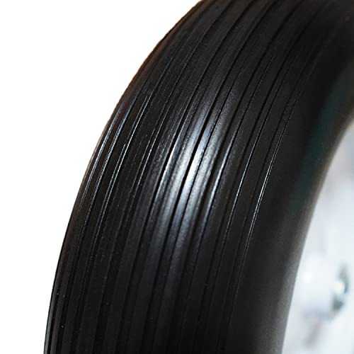 4.00-6 Tire Flat Free,13" Wheelbarrow Tires and wheels, installed 3/4" Bearing with Extra 5/8" Bearing, 1.75"- 6" Center Hub,Replacement for Garden Outdoor Cart Trolley Dolly Wagon (1 Pack)