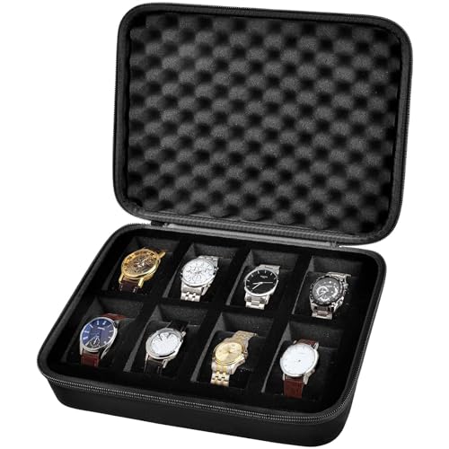 Comecase 8 Slots Watch Box Organizer (Black)