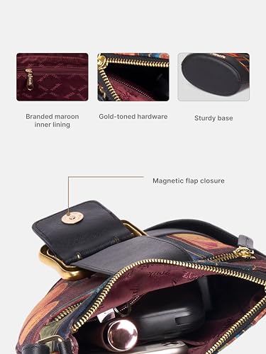Image of ZOUK Women's Ardha Sling Bag | Black Vegan Leather Crossbody Bag | Asymmetric Silhouette| Adjustable Strap