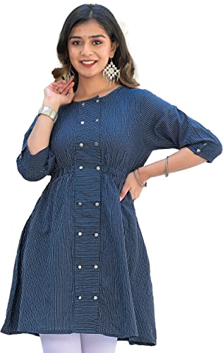 Yash Gallery Women's Cotton Straight Fit Straight Kantha Striped ...