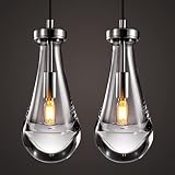 Raindrop Pendant Lights Set of 2, Pendant Lights Kitchen Island 2 Pack, Brushed Nickel Kitchen Islan