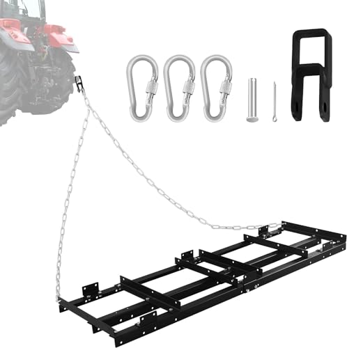RIGMEC Driveway Drag, Heavy Duty Steel Tow Behind Drag Harrow Driveway Grader Harrow for ATVs, UTVs, Garden Lawn Tractors, Utility Tractors,6FT