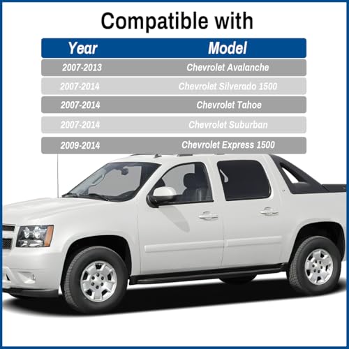 GTOWNWORKS for 2007-2014 Chevrolet Silverado Express 1500 Avalanche Tahoe Suburban Wheel Center Cap Rim Hubcap Replacement Covers PN: 9595469, 9596341, 4 PC, Silver - Thumbnail 2