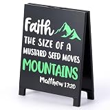 Bible Verse Sign Scripture Sign Religious Gift Faith The Size Of A Mustard Seed Moves Mountains Matthew 17:20 Inspirational Gifts Motivational Quote Sayings Christian Home Decor